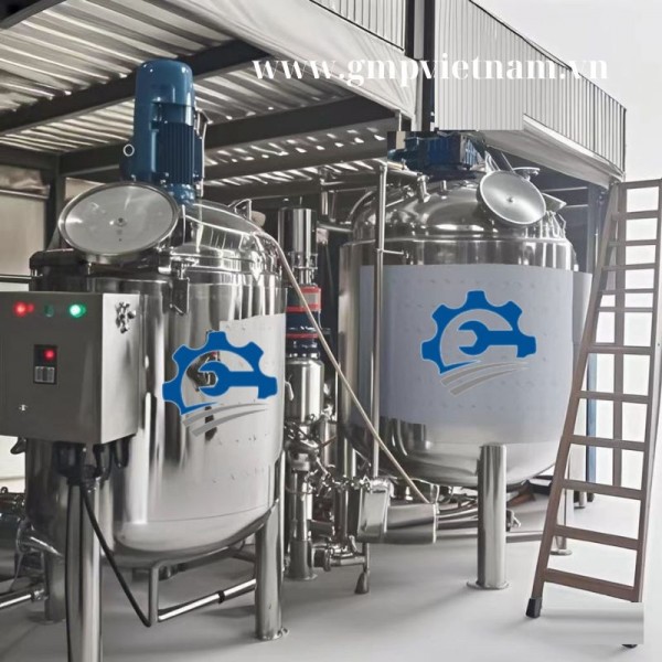 Máy trộn mỹ phẩm, bồn trộn chất lỏng công nghiệp chính hãng